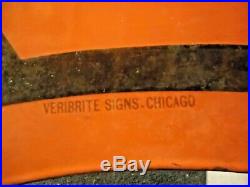 Original Porcelain Phillips 66 Sign Veribrite Signs Chicago 47 Double Sided