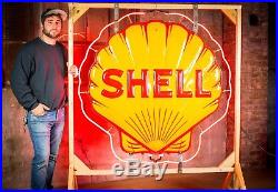 Original Shell Gas Oil Porcelain Neon Sign- MINT