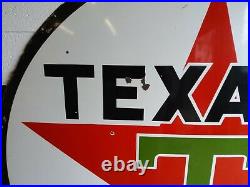 Original Texaco 6ft Porcelain Sign Dated 1962 Very Nice Condition