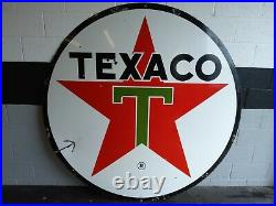 Original Texaco 6ft Porcelain Sign Dated 1962 Very Nice Condition