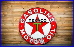 Original Texaco Porcelain Gas Oil Sign