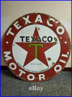 Original Texaco motor Oil Porcelain sign lot 21