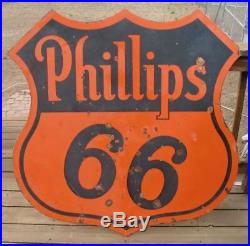 Original Vintage 1941 Phillips 66 Porcelain Sign 48 Oil & Gas Advertising Sign