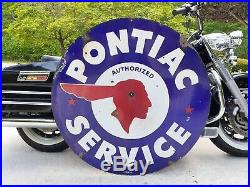 Pontiac Sign Original 42 porcelain dealership sign