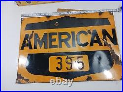 Porcelain AMERICAN Crane Sign 23 × 16