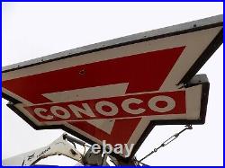 Porcelain CONOCO POLE SIGN WITH POLE GAS STATION SERVICE STATION OIL ORIGINAL