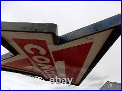 Porcelain CONOCO POLE SIGN WITH POLE GAS STATION SERVICE STATION OIL ORIGINAL