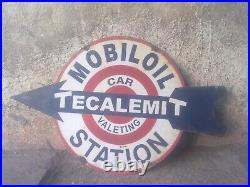 Porcelain Mobiloil Station Enamel Sign 30x40 Inches