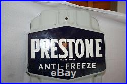 Prestone Anti Freeze 36 Gas Oil Porcelain Metal Thermometer Vintage 1940's EC