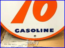 RARE ORIGINAL Vintage UNION ROYAL 76 GASOLINE Porcelain Sign Gas Station Oil OLD