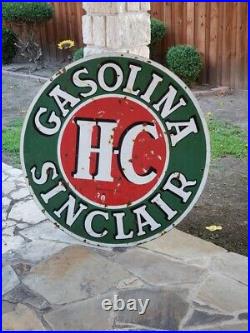 Rare 48in HC Sinclair Gasolina Porcelain Sign