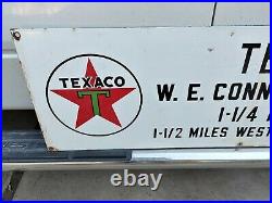 Rare Double Sided Porcelain Texaco Oil Well Lease Sign