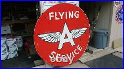 Rare authentic 72 6ft. Dsp 1930 flying a service gas & oil co. Porcelain sign