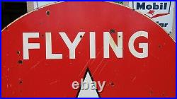 Rare authentic 72 6ft. Dsp 1930 flying a service gas & oil co. Porcelain sign