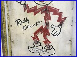 Reddy Kilowatt Neon Tin Sign, not porcelain, gas and oil, Chevrolet and Ford