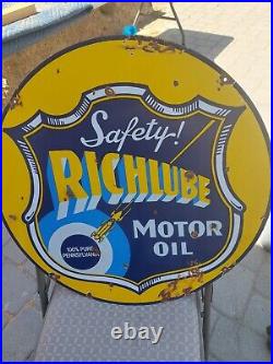 Richlube Porcelain 24 Inch Motor Oil Sign