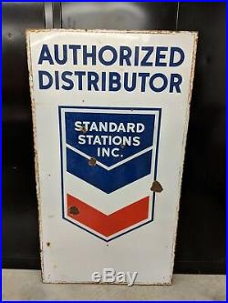STANDARD STATIONS INC. Service station gas oil porcelain sign. ORIGINAL