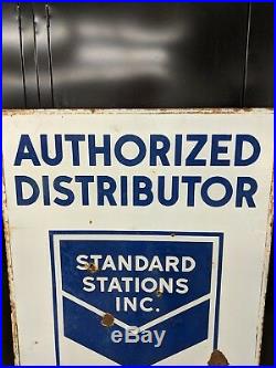 STANDARD STATIONS INC. Service station gas oil porcelain sign. ORIGINAL