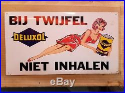 Set 4 Gas, Oil, and Tire Girlie Pin Up Tin Signs, Veedol, not porcelain