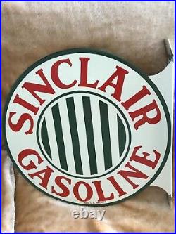 Sinclair Gasoline Double Sided Porcelain Flange Sign
