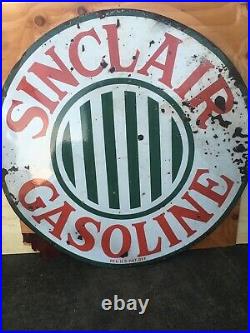 Sinclair Gasoline Porcelain48 authentic SSP org. 1920 Sinclair Older Stripe Gas