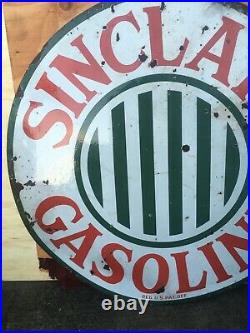 Sinclair Gasoline Porcelain48 authentic SSP org. 1920 Sinclair Older Stripe Gas