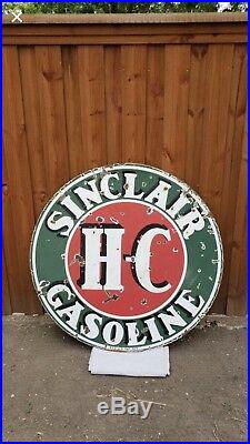 Sinclair HC 48in Porcelain Sign Double Sided