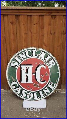 Sinclair HC 48in Porcelain Sign Double Sided