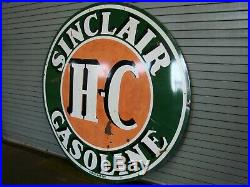 Sinclair HC Gasoline 72 Double Side Porcelain Service Station Sign