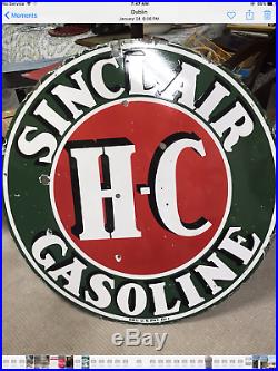 Sinclair H-C 48 double sided porcelain sign
