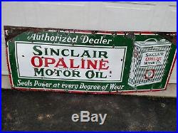 Sinclair Opaline Motor Oil Original Porcelain Sign 6