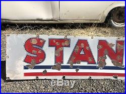 Standard Oil Porcelain Sign Gas Station Enamel Súper Rare Antique Original