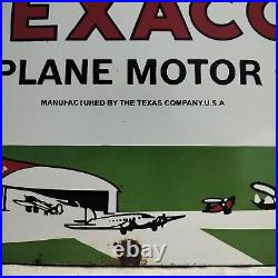 Texaco Airplane Motor Oil Porcelain Enamel Sign 36 x 18 Inches