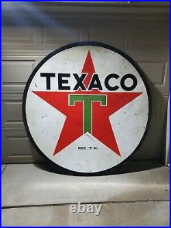 Texaco Sign Pole Porcelain Original