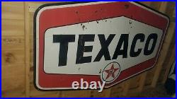 Texaco gas oil 54x86 Porcelain Double Sided Sign rare. Make offer