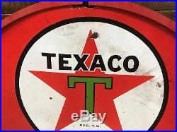 Texaco, sign, vintage, porcelain, double sided, gas and oil, collectable, 8ball