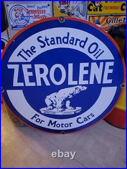 The Standard Oil Zerolene For Motor Cars 30Porcelain Sign