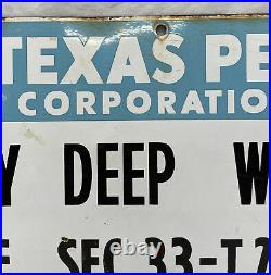 Union Texas Petroleum Well Porcelain Sign (26.5 X 10)