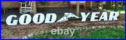 VINTAGE PORCELAIN WHITE GOODYEAR SIGN AND WINGED SHOE 18 LETTERS Gas Oil Pump