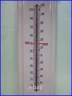 VINTAGE Porcelain PRESTONE ANTI-FREEZE Gas Station / Garage Thermometer 36 x 9