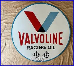 Valvoline Racing Oil Porcelain Enamel Sign Size 30 Inches Double side