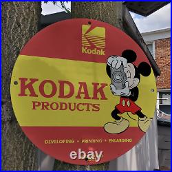 Vintage1965 Kodak Developing Printing Enlarging Products Porcelain Gas-Oil Sign
