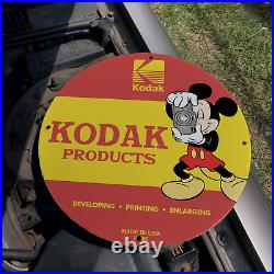 Vintage1965 Kodak Developing Printing Enlarging Products Porcelain Gas-Oil Sign