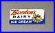 Vintage 12 Bordens Ice Cream Bessi Cow Farm Porcelain Sign Car Gas Auto Oil