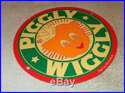 Vintage 1948 Piggly Wiggly Grocery Store 9 Porcelain Metal Pig Gas & Oil Sign