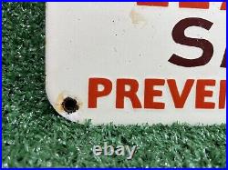 Vintage 1956 Smokey Bear Porcelain Sign Prevent Forest Fires Park Service Gas