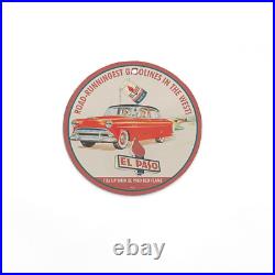 Vintage 1961 El Paso Red Flame Motor Oil Porcelain Enamel Gas & Oil Garage Sign