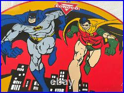 Vintage 1965 Batman N-tane Conoco Gasoline 12 Porcelain Marvel Comic Oil Sign