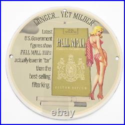 Vintage 1967 Pall Mall Cigarettes Porcelain Enamel Gas-oil Garage Man Cave Sign
