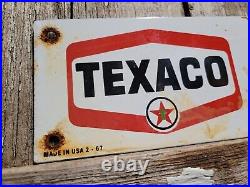 Vintage 1967 Texaco Porcelain Sign No Smoking Garage Plaque Texas Star Gas Oil